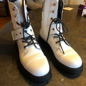 Zara White combat boots size 36